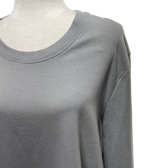 DAILY RITUAL Womens Size XL Long Sleeve Crew Neck Sweatshirt Gray Tunic - Picture 2 of 6